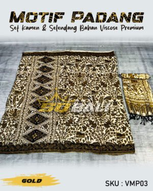 Set Kamen & Selendang Sutra Viscose Premium ATBM motif PADANG
