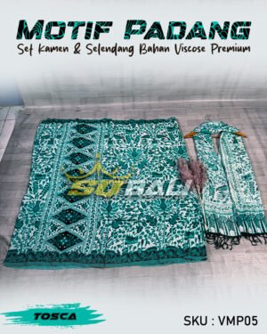 Set Kamen Bali viscose Premium ATBM motif Padang tosca