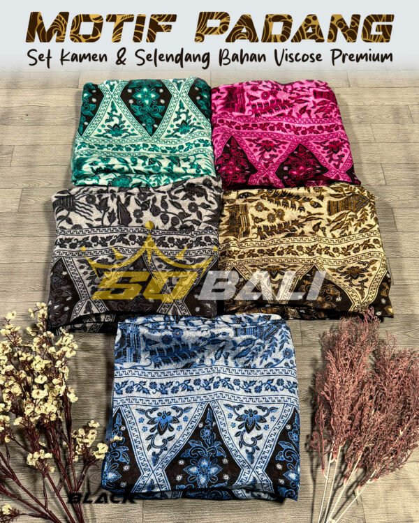 Set Kamen & Selendang Sutra Viscose Premium ATBM motif PADANG