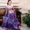 Set KamenBali & Selendang Sutra Viscose Premium ATBM Shafana motif LAVENDER