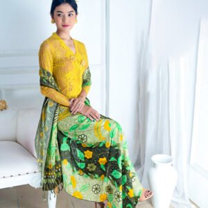 Set KamenBali & Selendang Sutra Viscose Premium ATBM Shafana Green