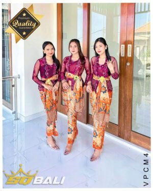 Set Kamen Motif Candira Sutra Viscose premium Semi Atbm By SQ Bali GOLD ORANGE